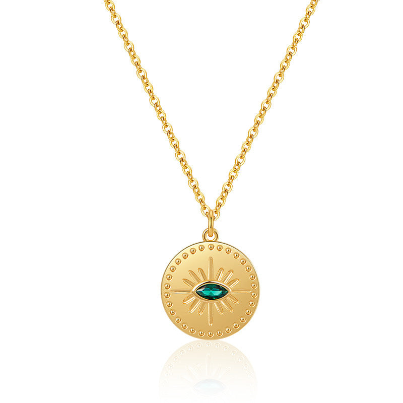 Golden Sun Eye Necklace