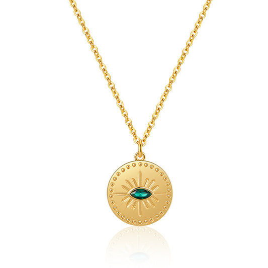 Golden Sun Eye Necklace