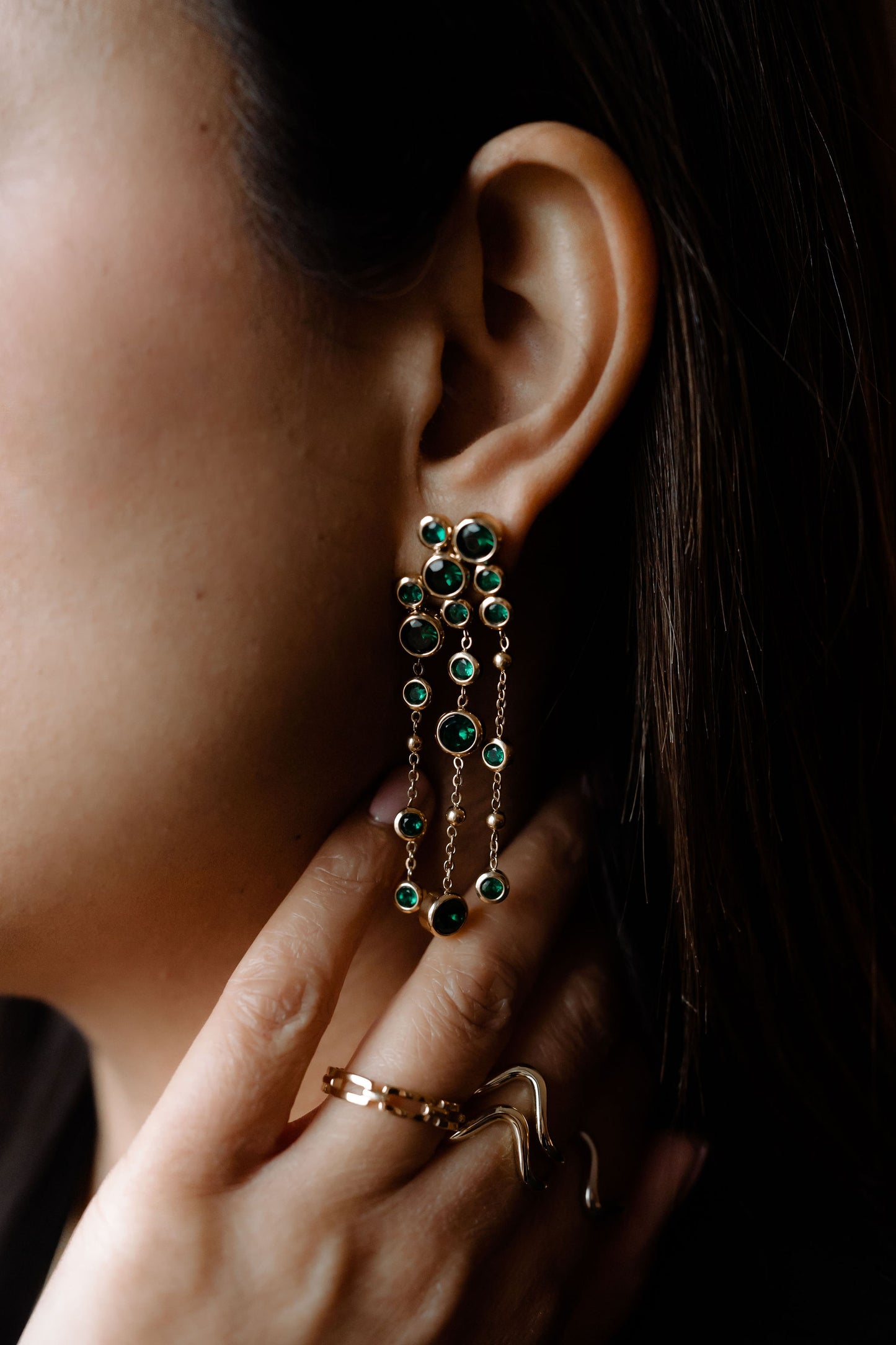 Emerald Serenade earrings